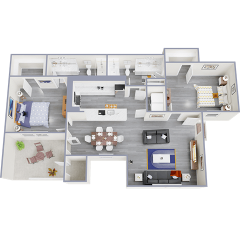 bedroom floor plan an in 2 bed 2 bath